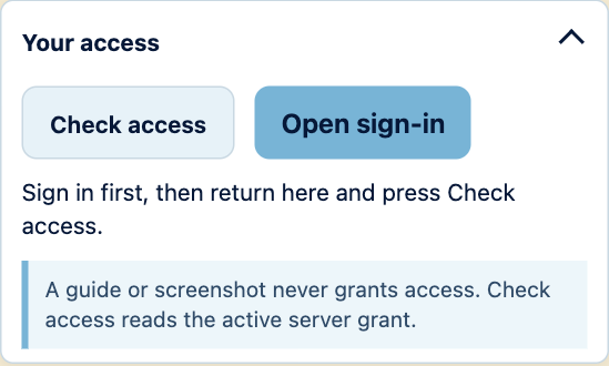 Illustrative example of the real Your access controls